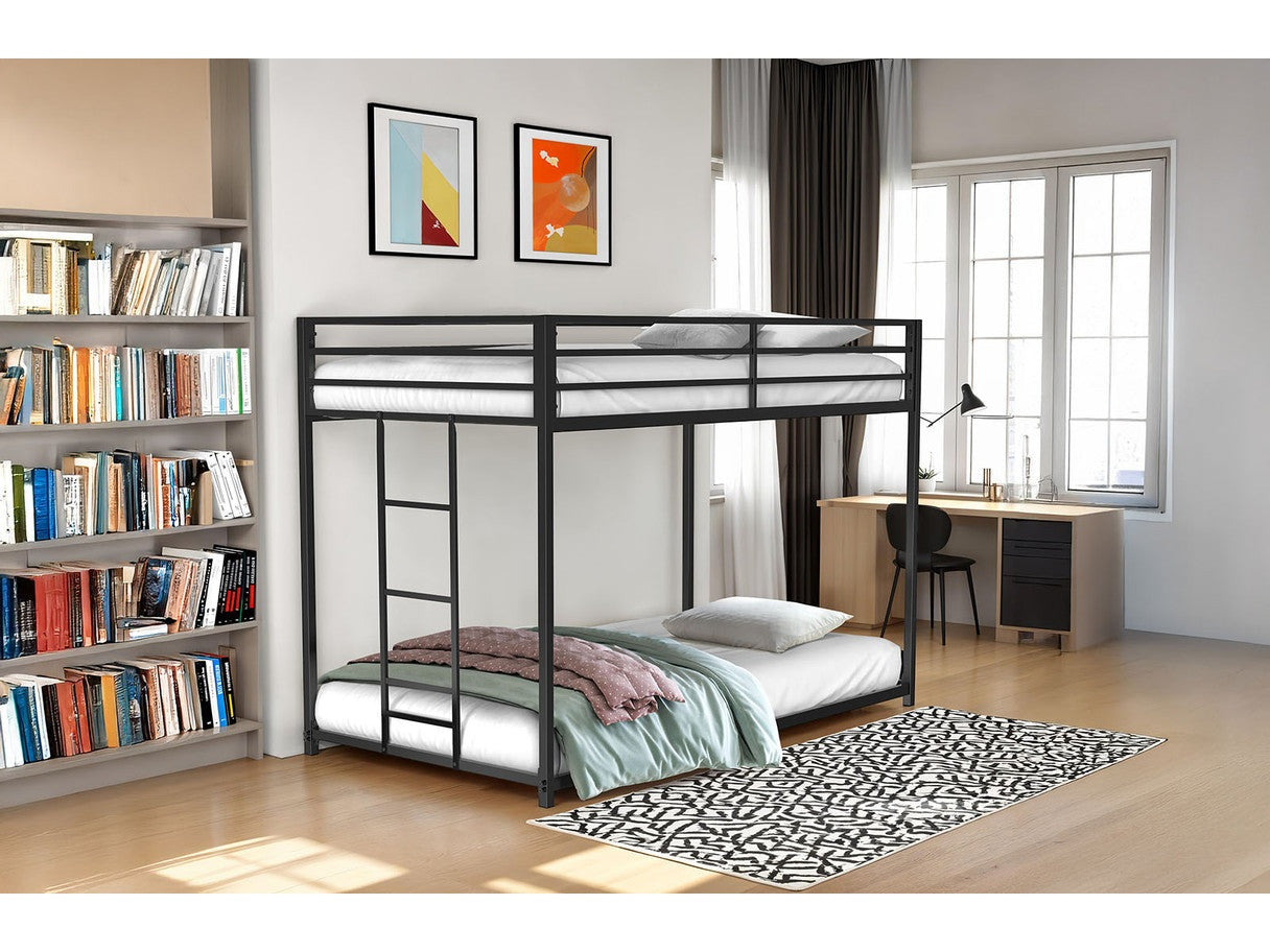 Rothwell Matte Black Twin/Twin Metal Bunk Bed