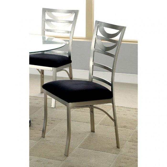 Roxo Silver & Black Side Chair (Set of 2)