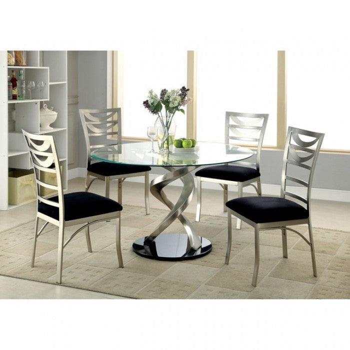 Roxo Silver & Black Side Chair (Set of 2)