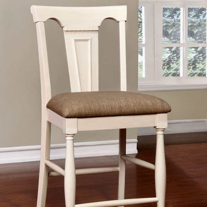 Sabrina OffWhite/Tan Counter Height Chair (Set of 2)