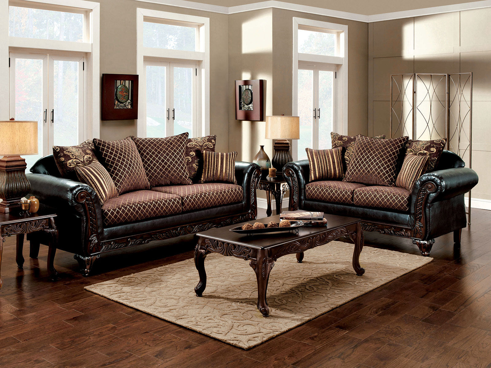 San Roque Brown/Espresso/Dark Cherry Loveseat