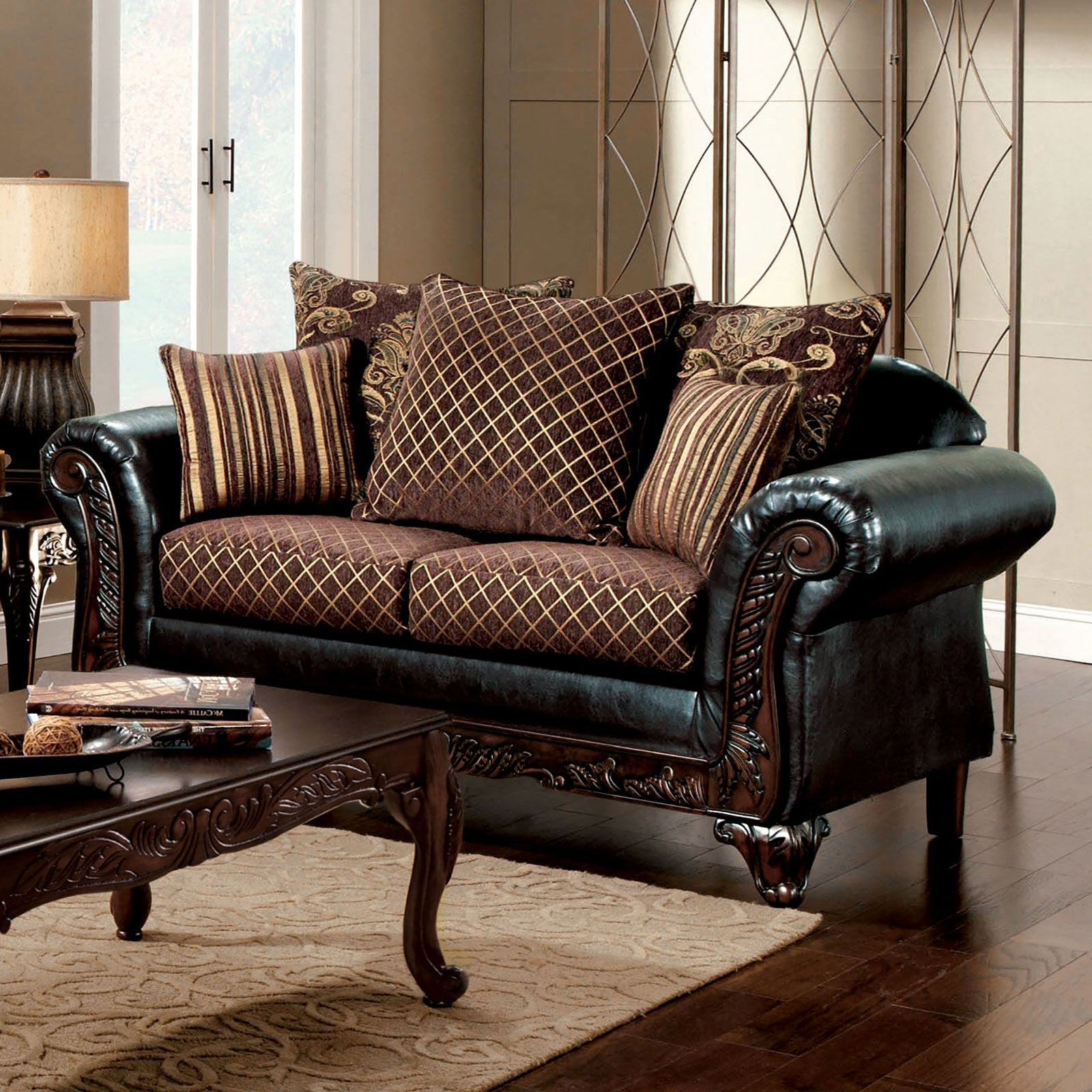 San Roque Brown/Espresso/Dark Cherry Sofa & Loveseat