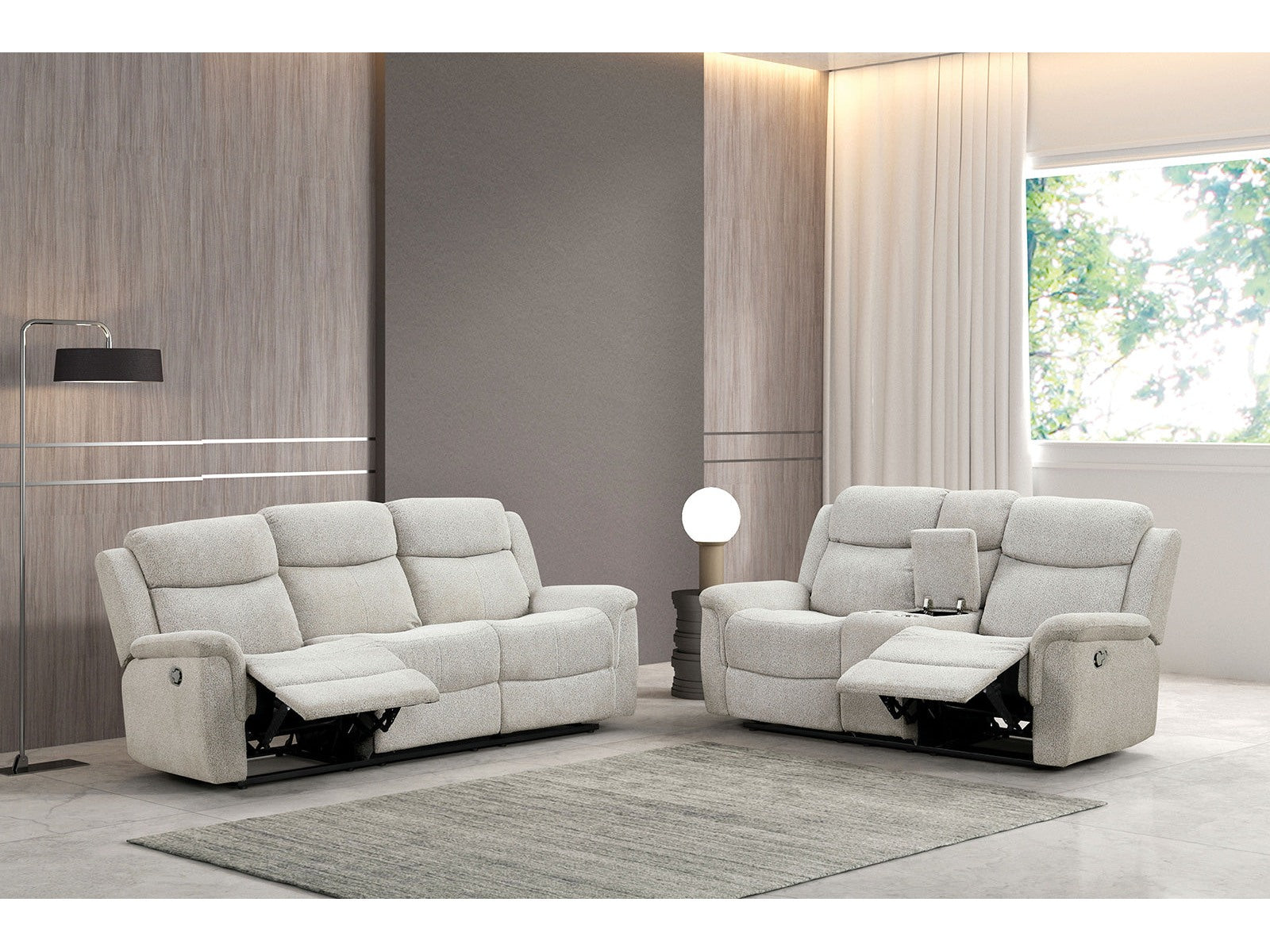 Sandbach Light Gray Reclining Living Room Set