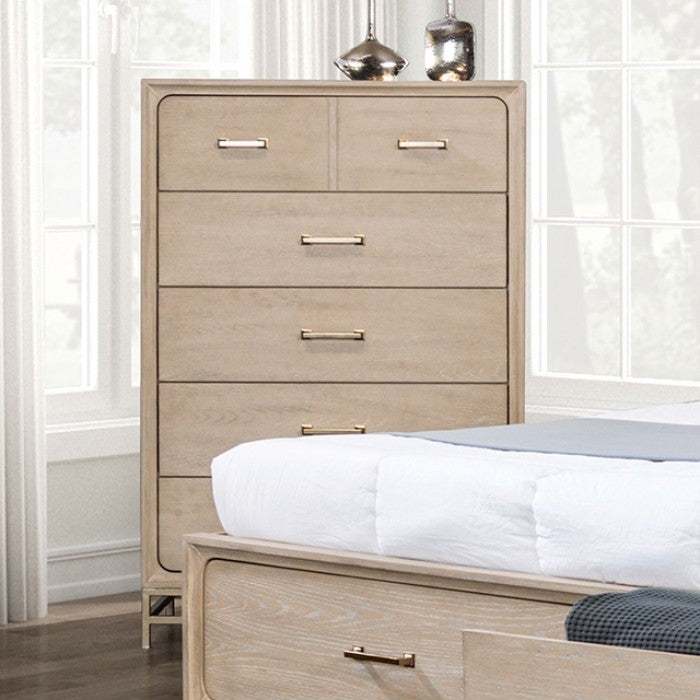 Sandnes Light Oak Queen 5 Piece Bedroom Set w/Chest