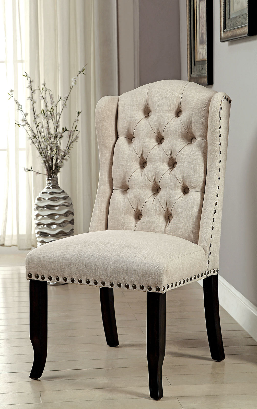 Sania Antique Black/Beige Table & 4 Chairs & 2-Seater Bench