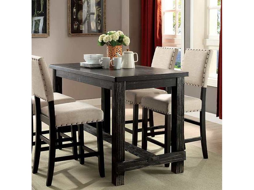 Sania Antique Black Counter Height Table
