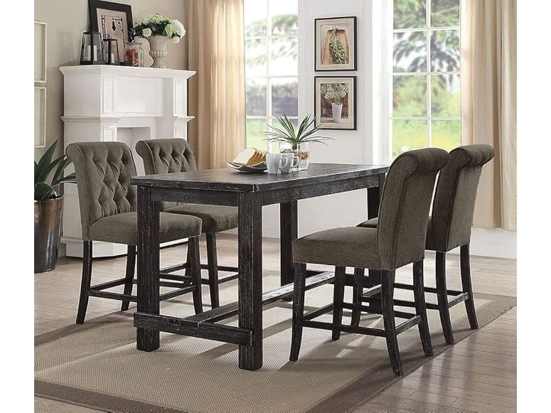 Sania Antique Black/Gray 5 Pc. Counter Height Table Set