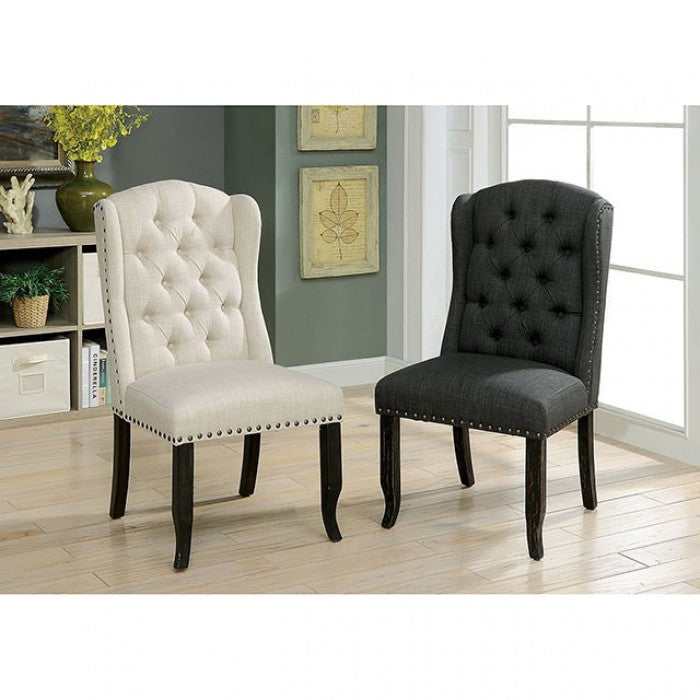 Sania Antique Black & Gray Side Chair (Set of 2)