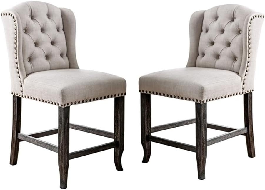 Sania Antique Black/Ivory 7 Pc. Counter Height Table Set