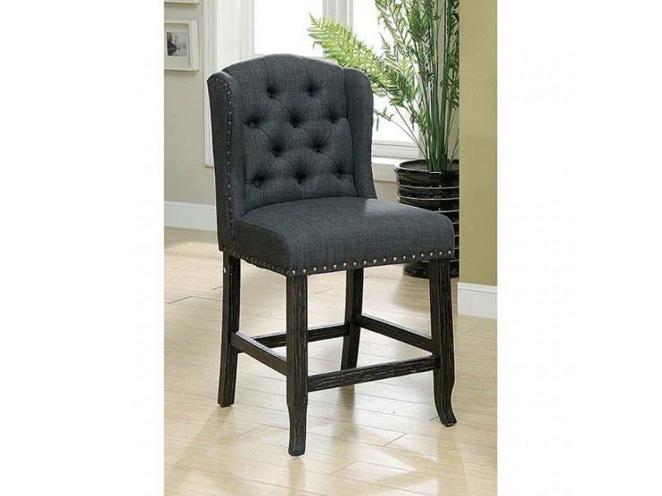 Sania III Antique Black & Gray Counter Height Dining Chair (Set of 2)