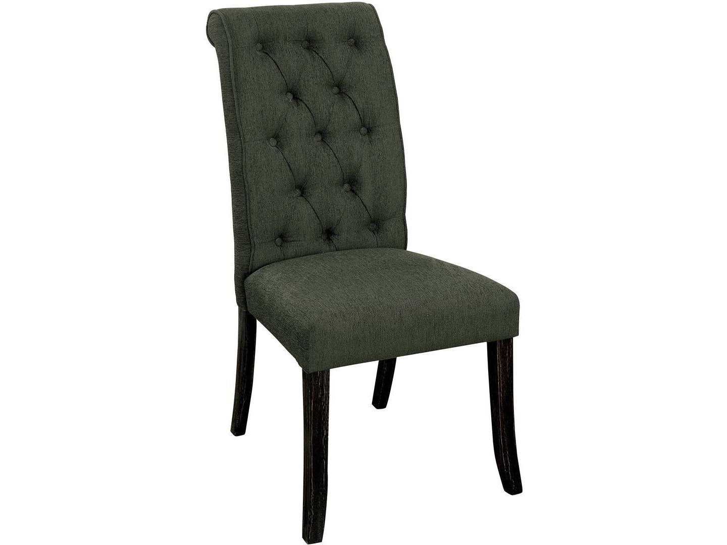 Sania III Antique Black & Gray Side Chair (Set of 2)