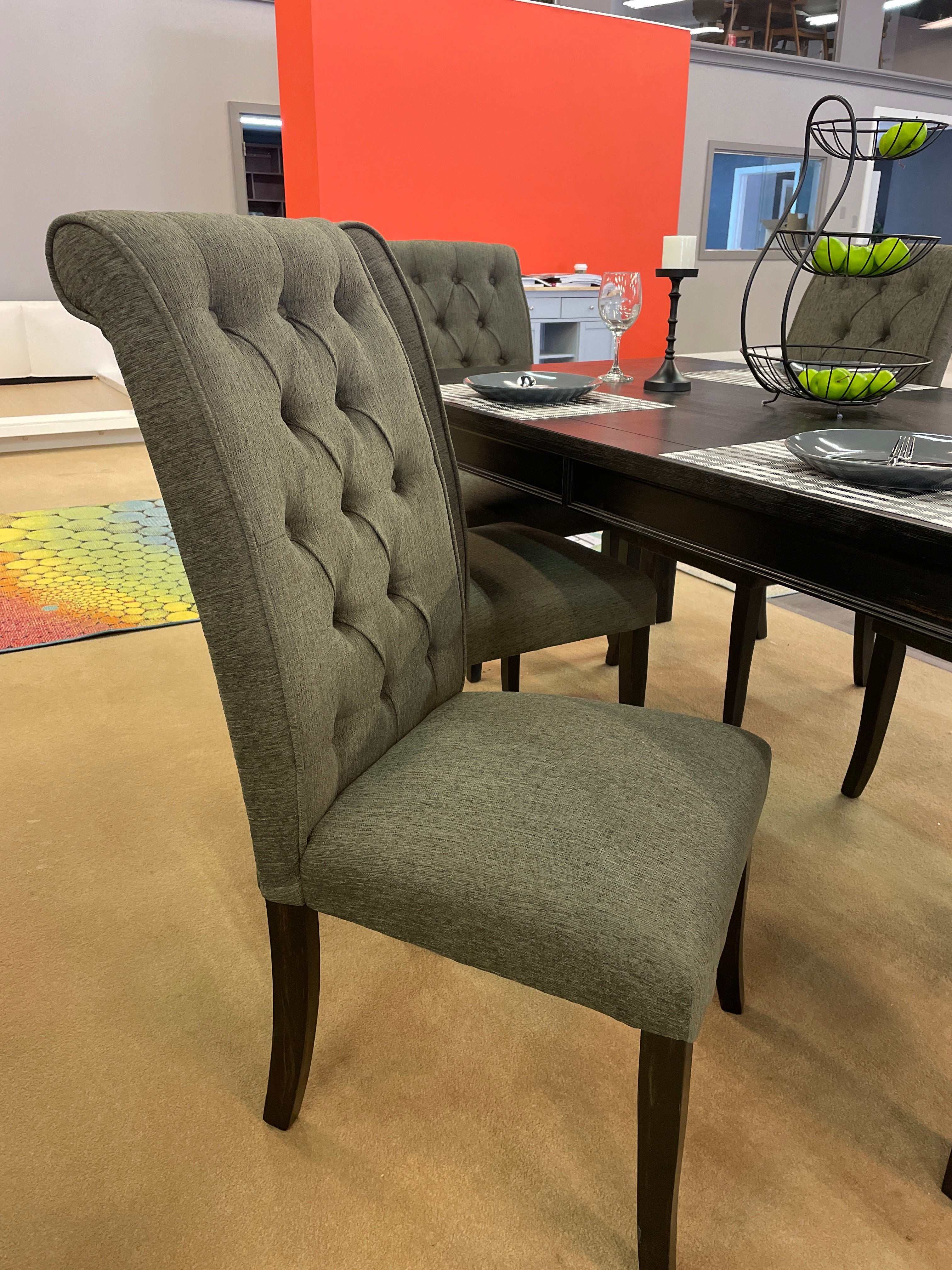 Sania III Antique Black & Gray Side Chair (Set of 2)
