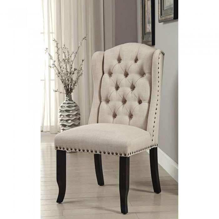Sania III Black & Beige 6pc Dining Room Set w/ 3 Seater Bench