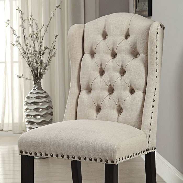 Sania III Black & Beige 6pc Dining Room Set w/ Bench