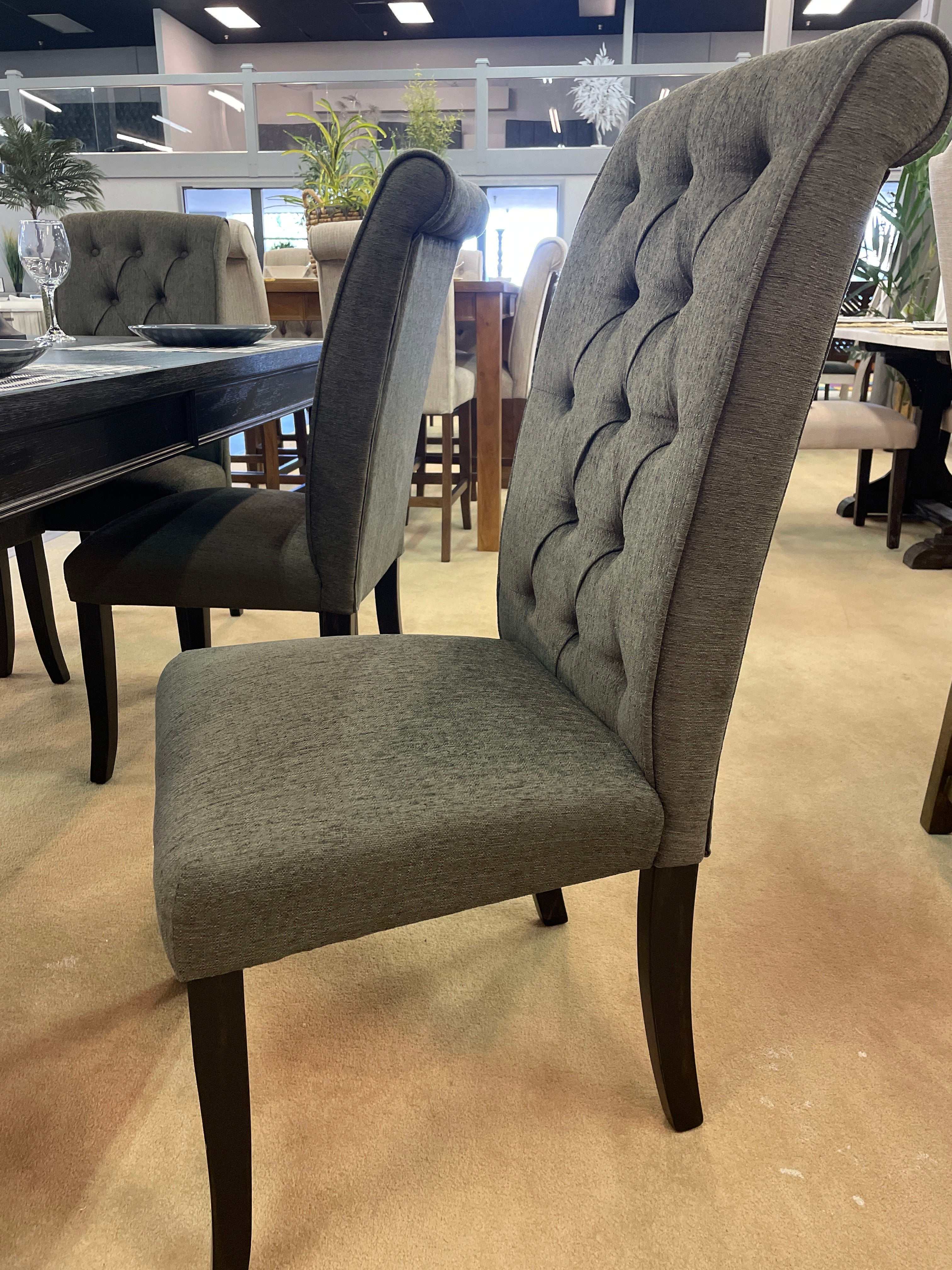Sania III Black & Gray Dining Room Set / 7pc