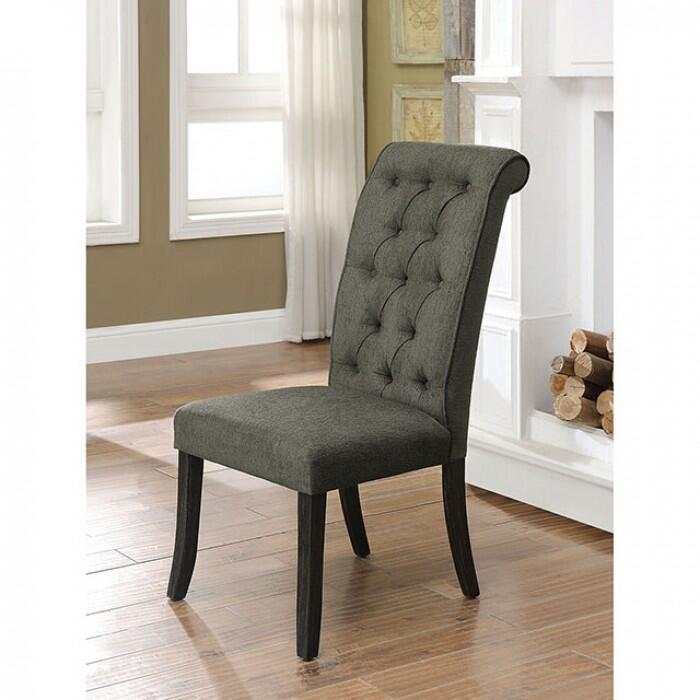 Sania III Black & Gray Dining Room Set / 7pc