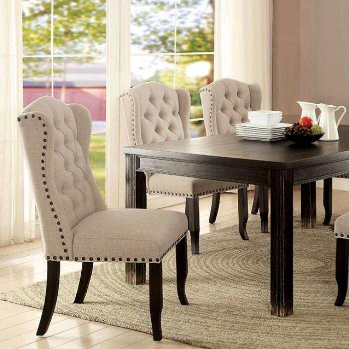 Sania III Black Rectangular Dining Table