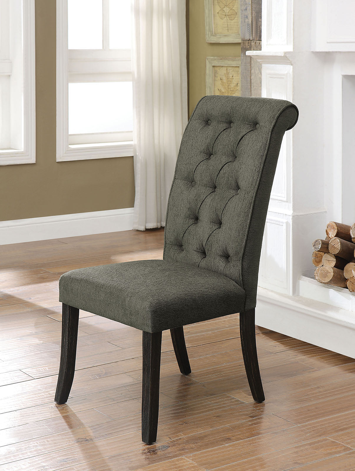 Sania III Gray/Antique Black Dining Set