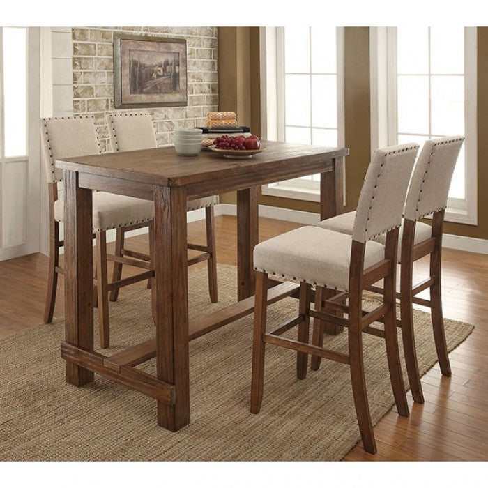 Sania Rustic Oak Bar Table