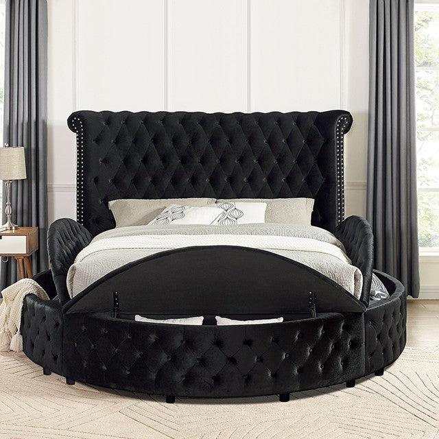 Sansom Black Eastern King Storage Bed