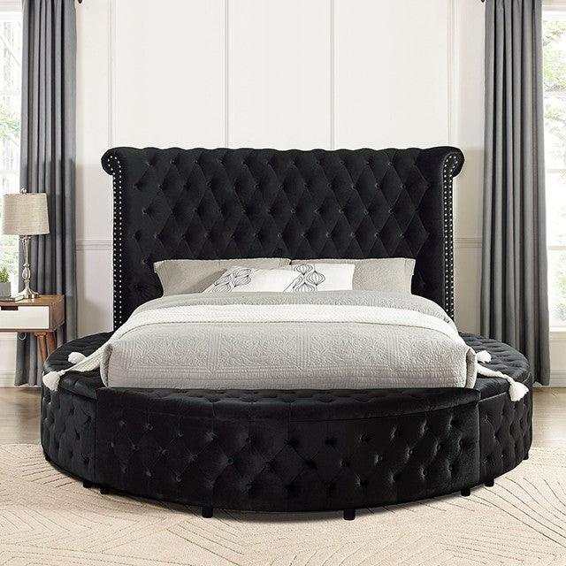 Sansom Black Queen Storage Bed