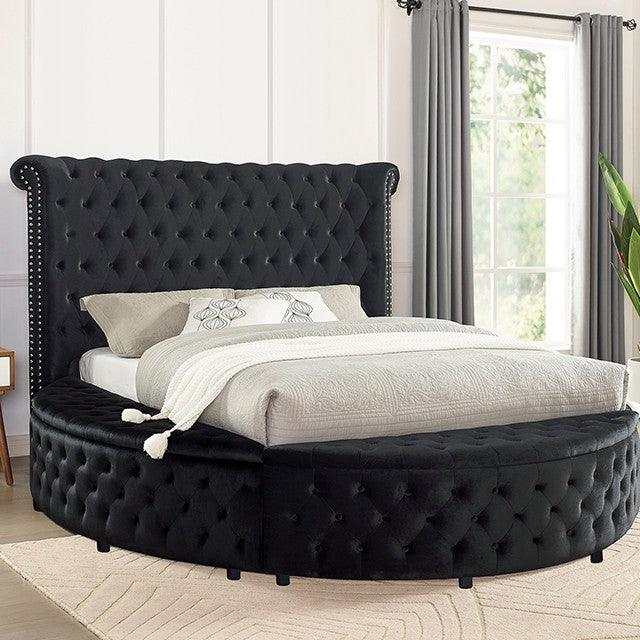 Sansom Black Queen Storage Bed