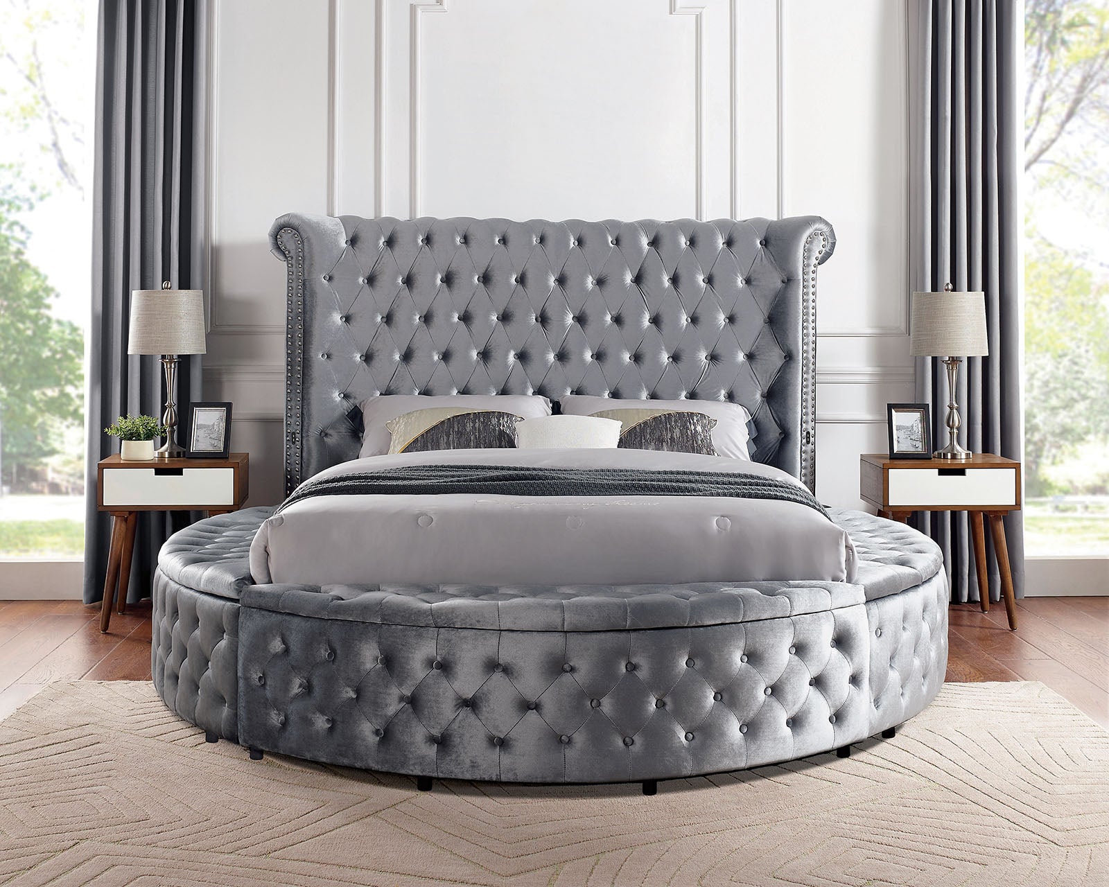 Sansom Gray 5 Pc. Queen Bedroom Set w/ Chest