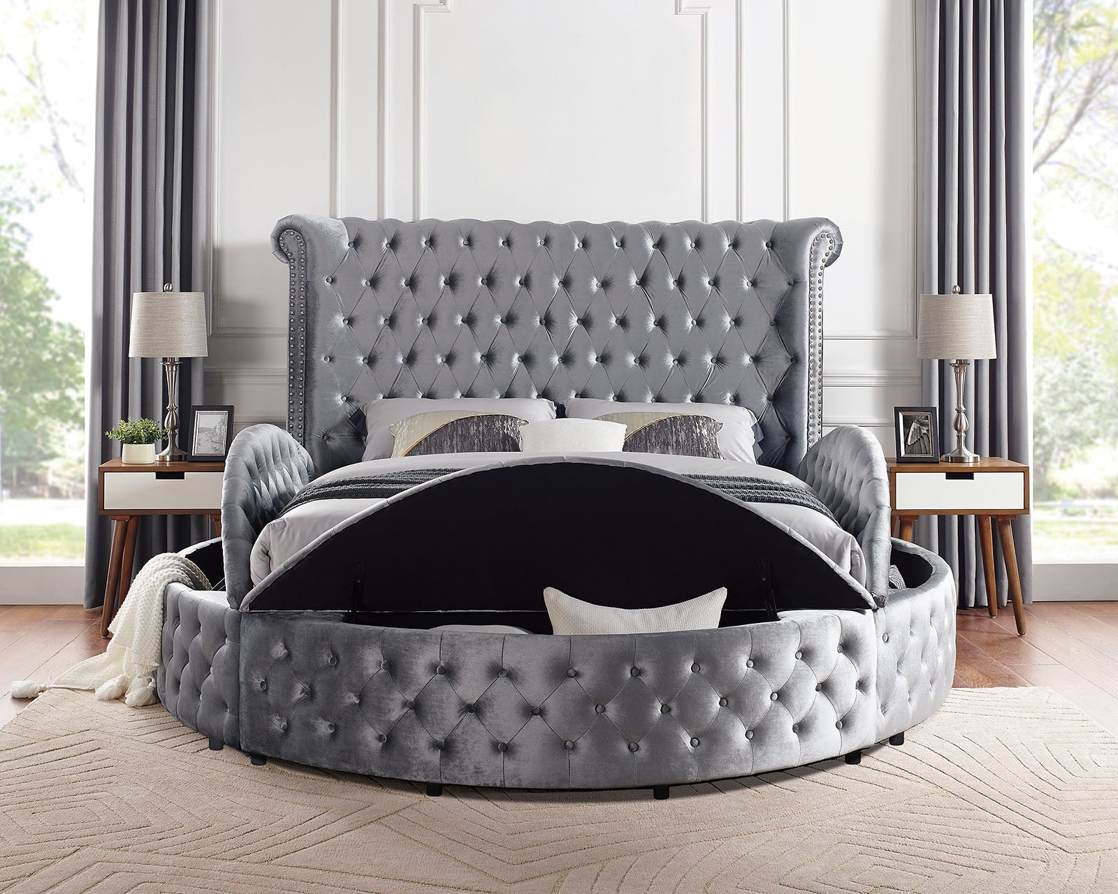 Sansom Gray 5 Pc. Queen Bedroom Set w/ Chest