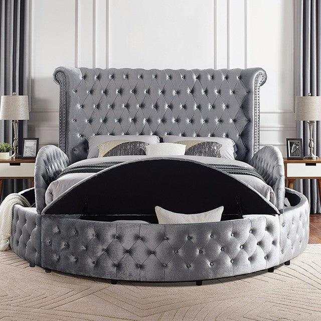 Sansom Gray Queen Storage Bed