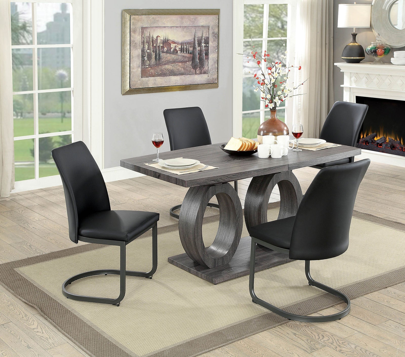 Saskia Gray 7 Pc. Dining Room Set