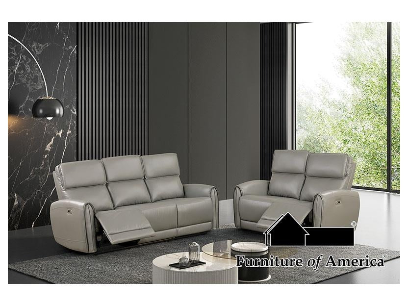 Schlieren Gray Leatherette Reclining Sofa