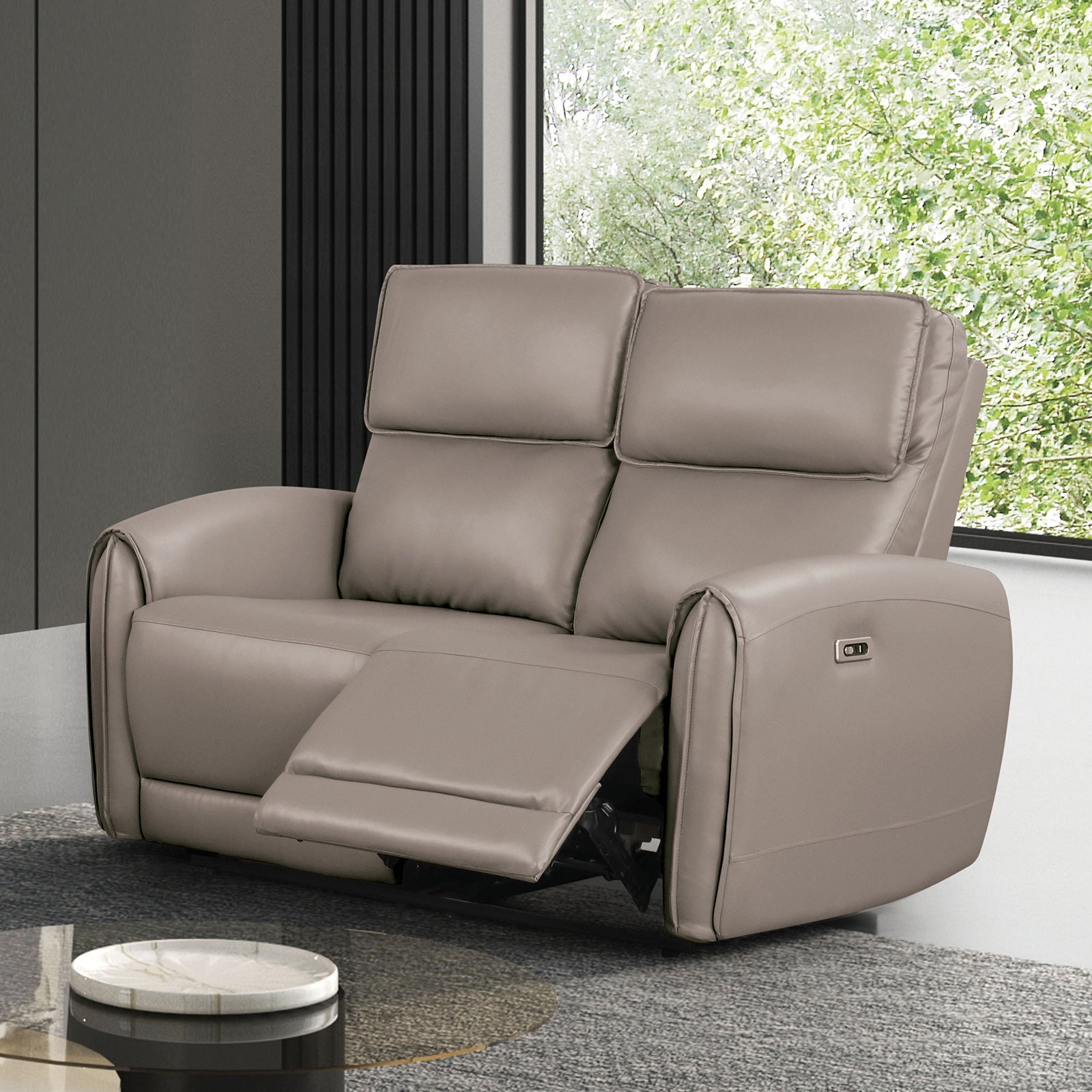 Schlieren Light Brown Leatherette  Reclining Living Room Set