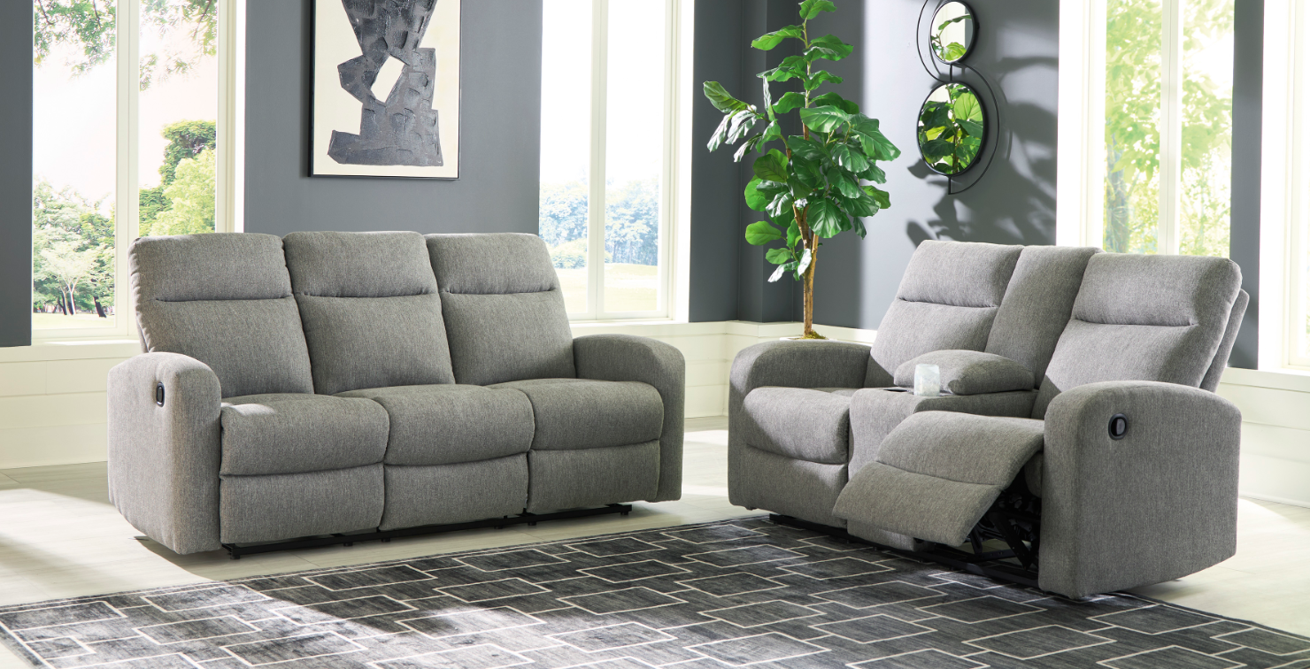 Gauntlet Rocker 2 piece sofa loveseat
