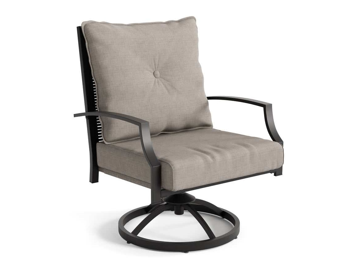 Segovia Black & Gray Swivel Chair (Set of 4)