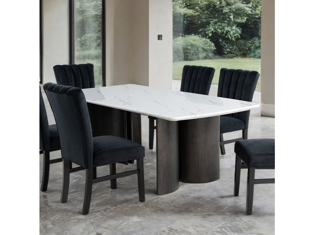Selsey White Dining Table (White Stone Top)