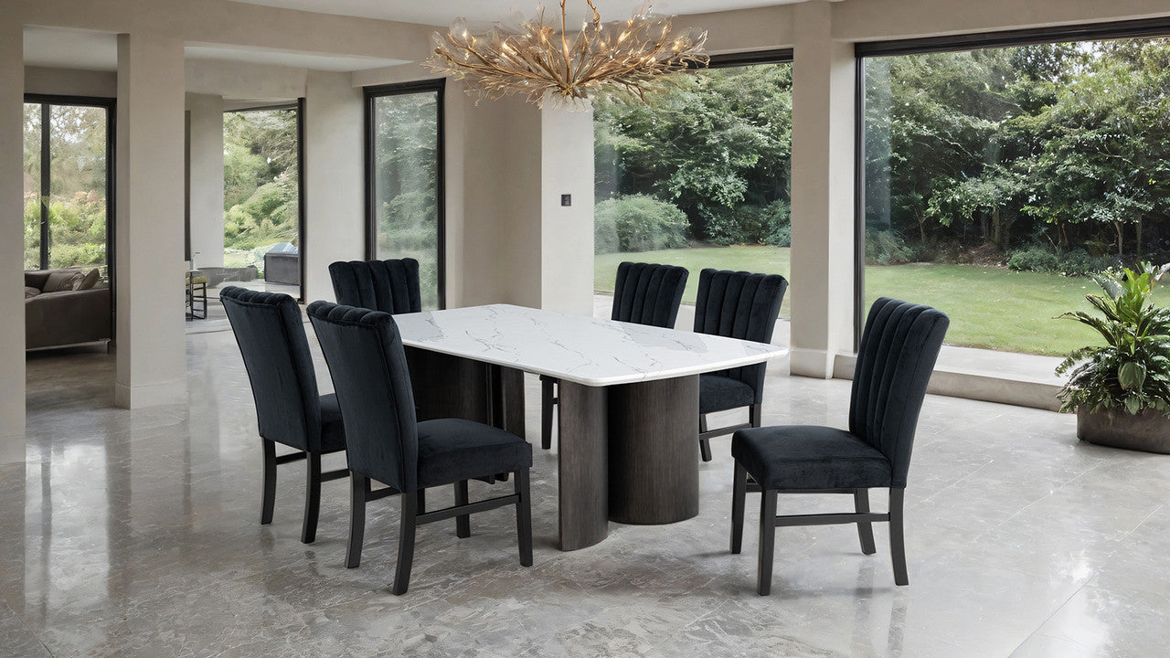 Selsey White Dining Table (White Stone Top)