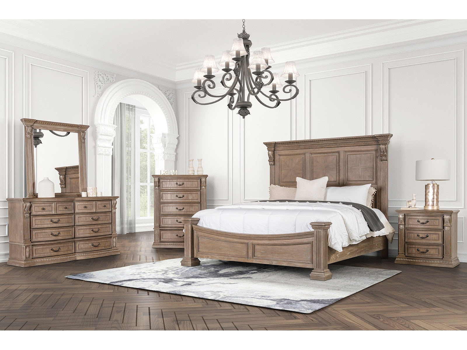 Sevenoaks Weathered Oak E.King Bed