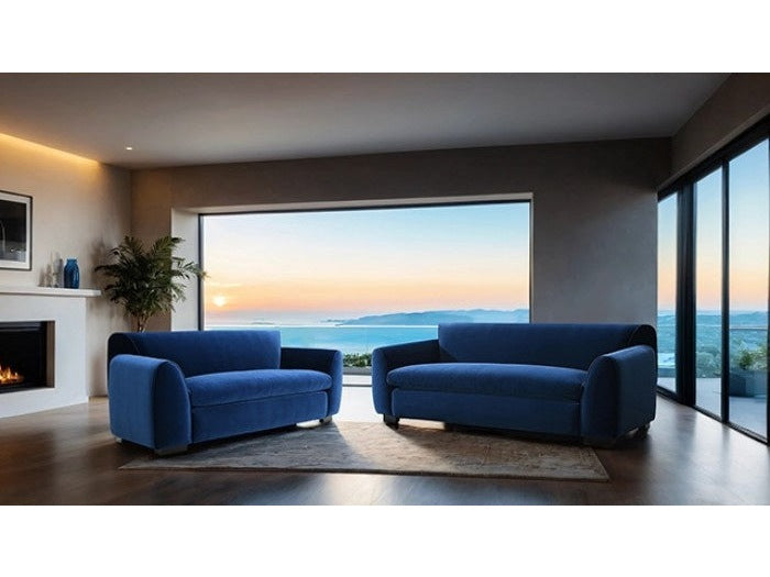 Severo Royal Blue Upholstery Living Room Set