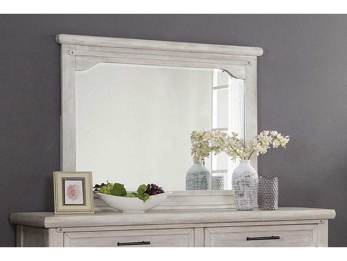 Shawnette Antique White Mirror