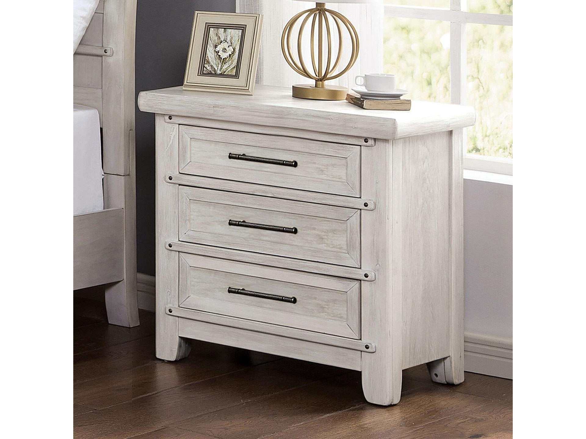 Shawnette Antique White Nightstand