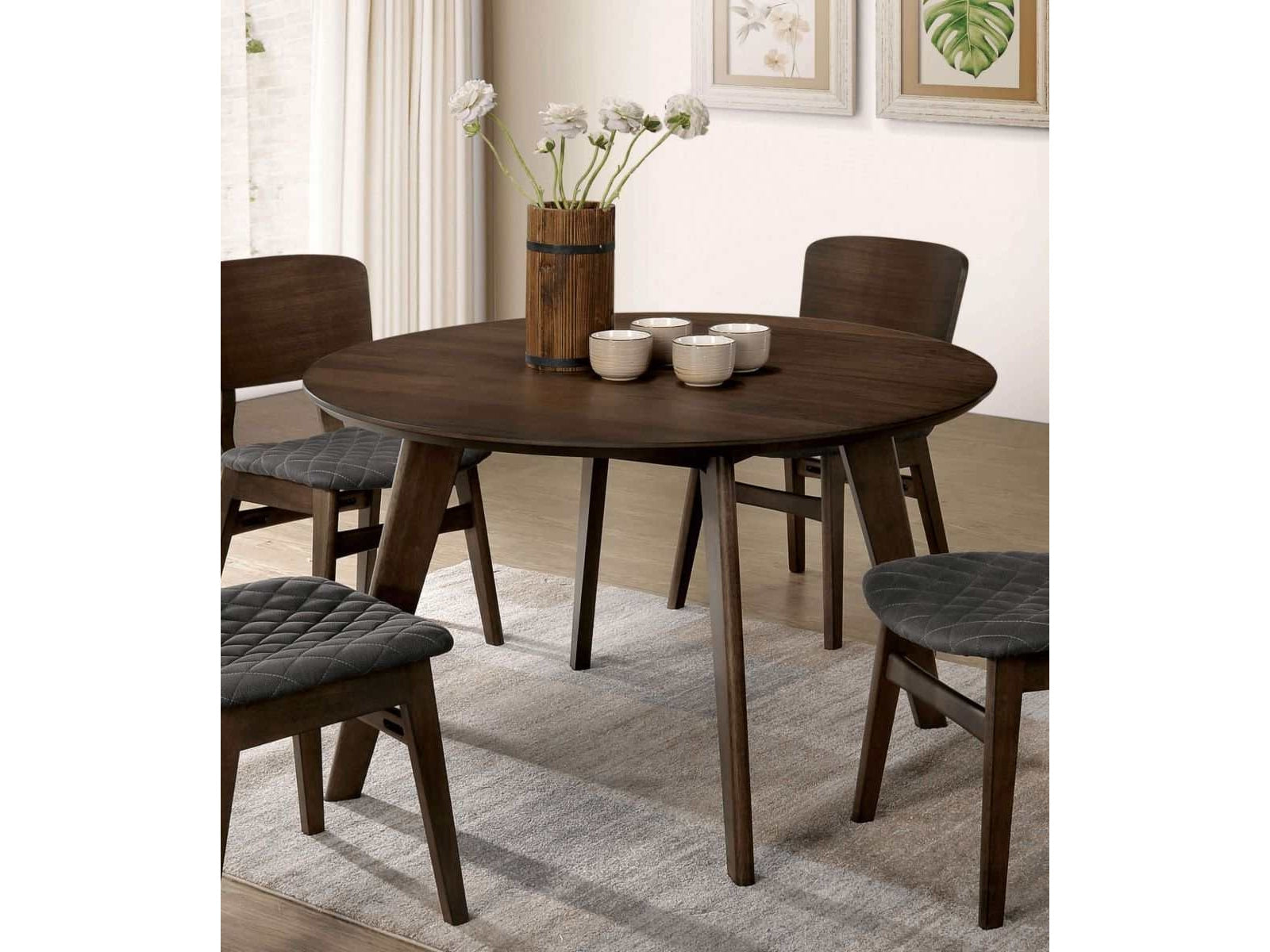 Shayna Walnut Round Dining Table