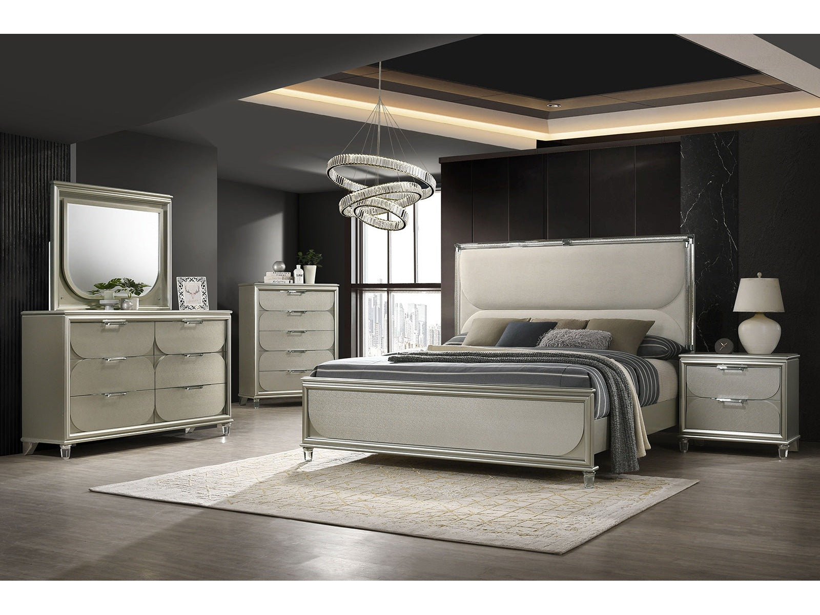 Sheridan Silver Queen 4 Piece Bedroom Set