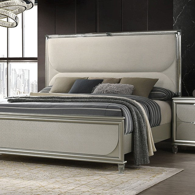 Sheridan Silver Queen 5 Piece Bedroom Set w/2 Nightstands