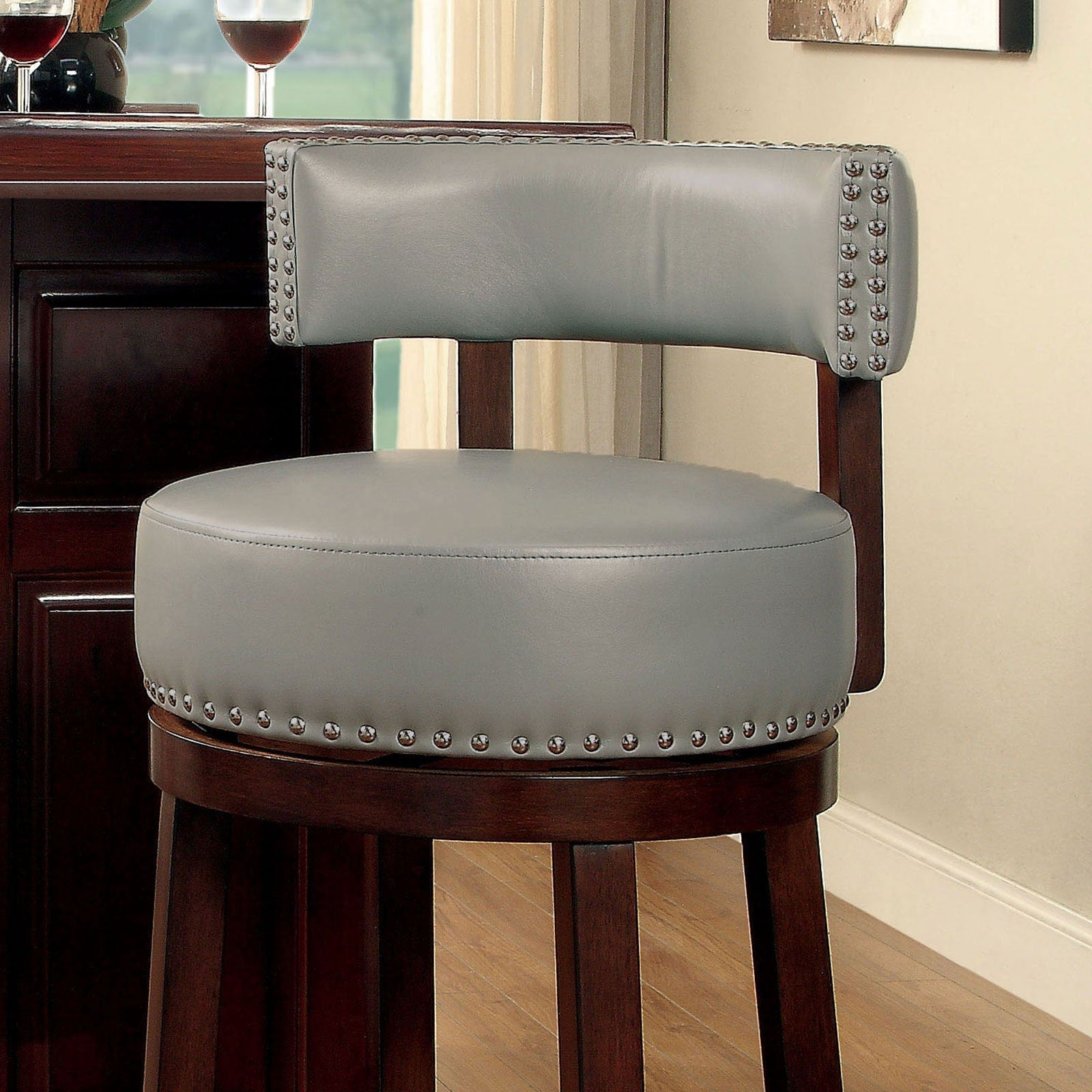 Shirley Dark Oak/Gray 29" Bar Stool