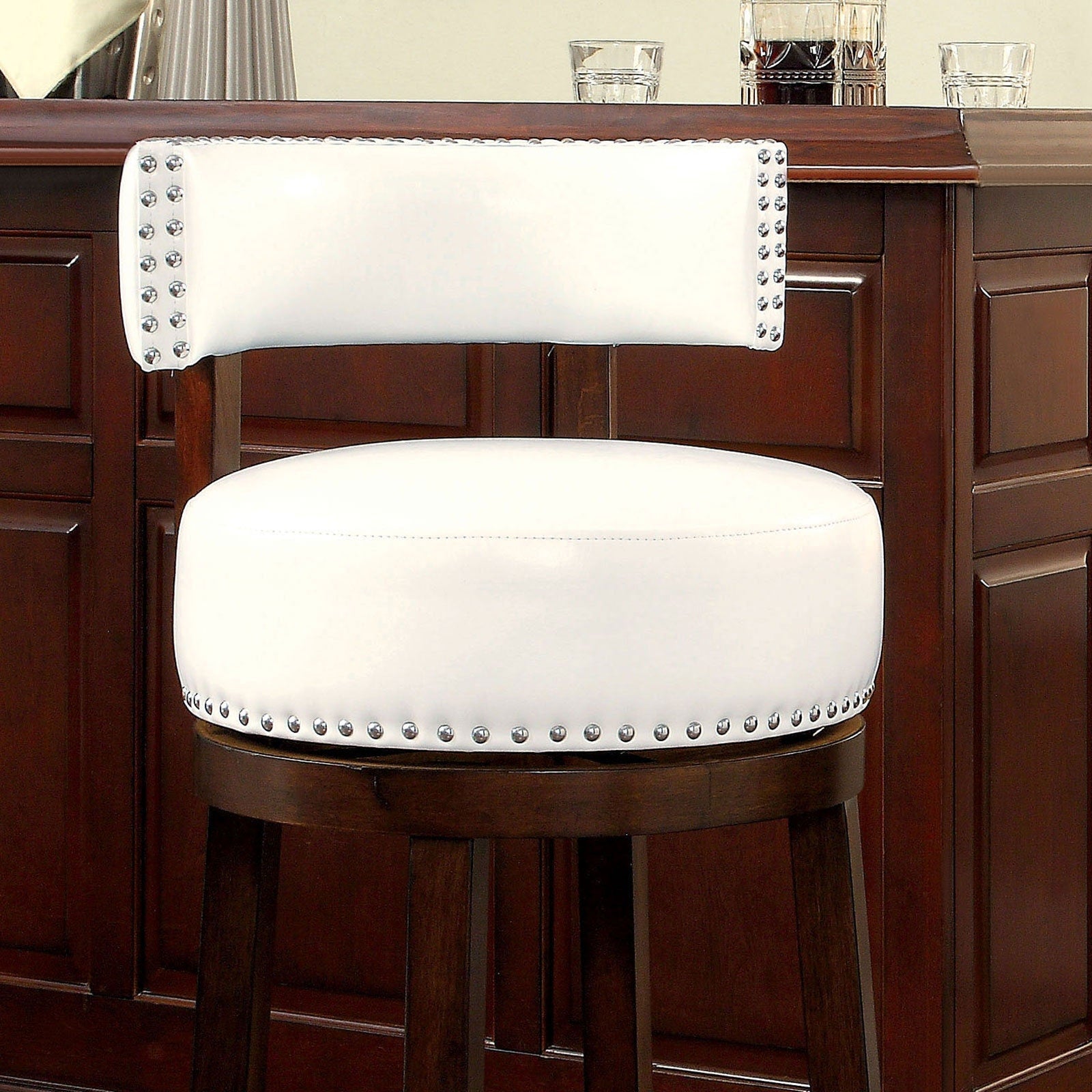 Shirley Dark Oak/White 29" Bar Stool