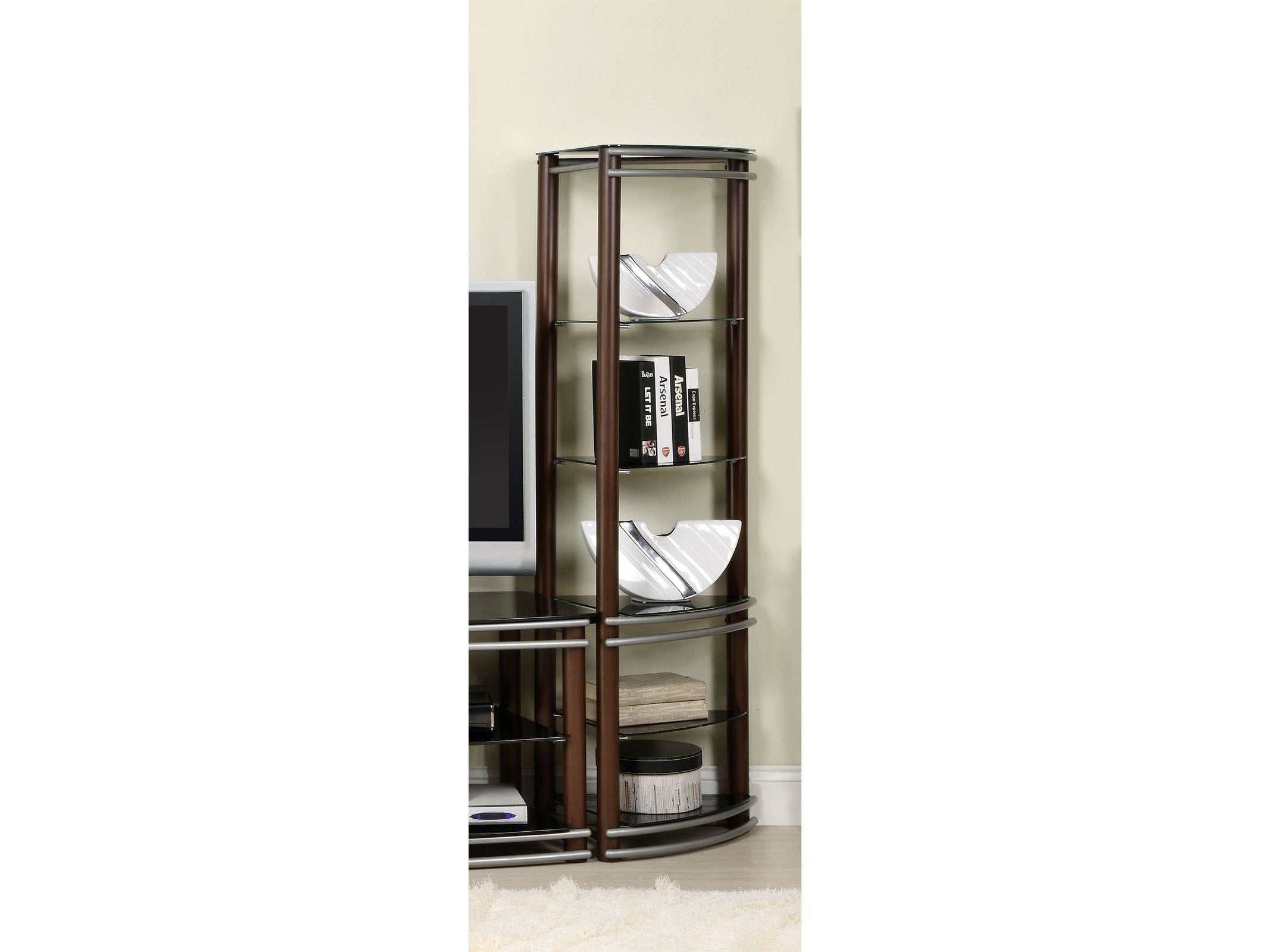 Silver Creek Brown & Silver 2pc Pier Shelves Set