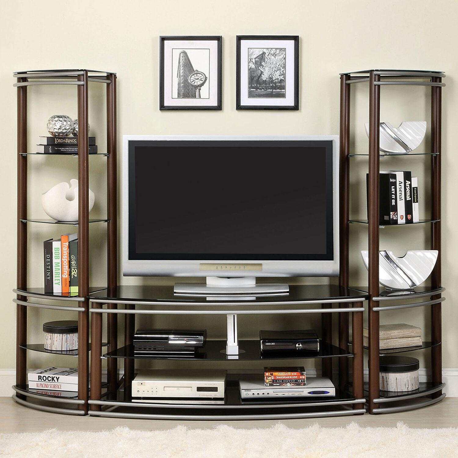 Silver Creek Brown & Silver 2pc Pier Shelves Set