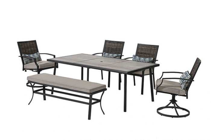 Sintra Black & Gray Outdoor Swivel Armchair (Set of 2)