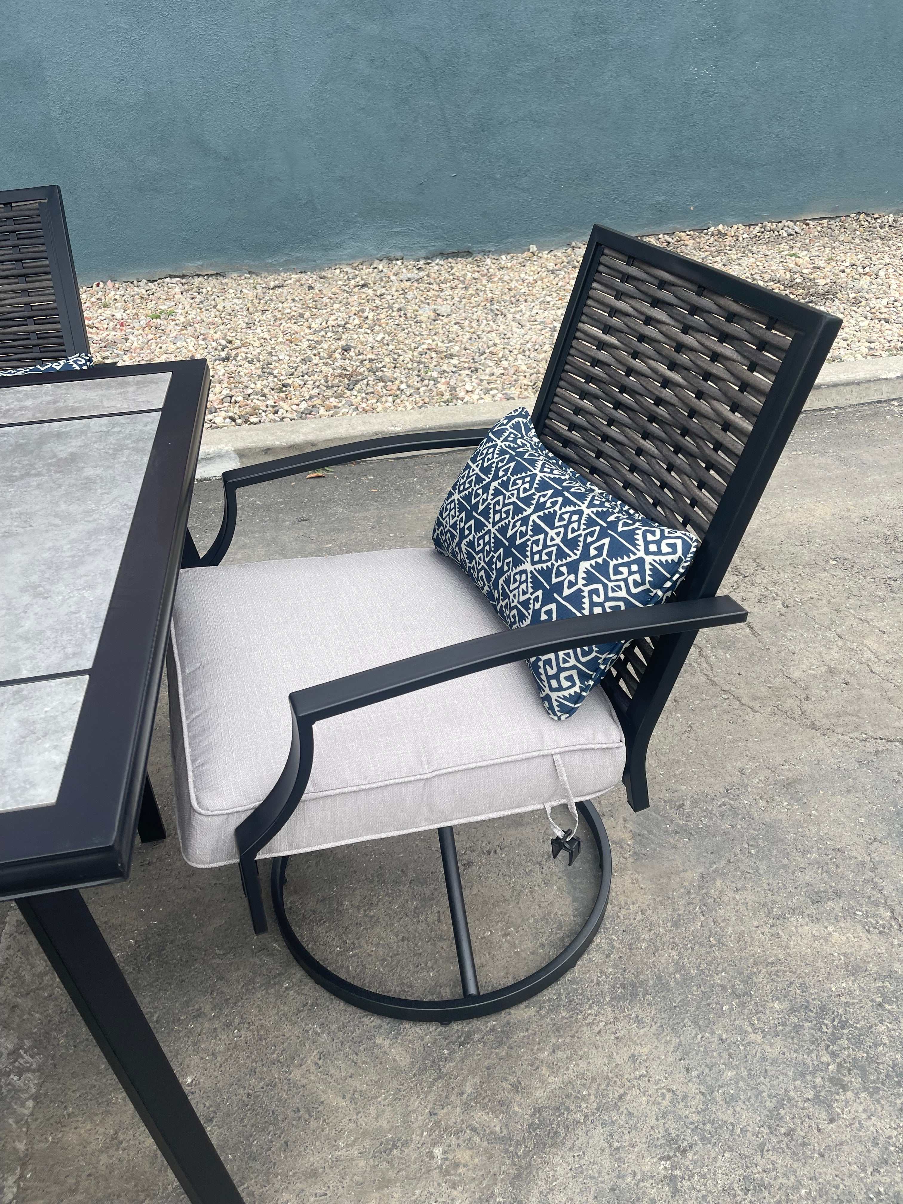 Sintra Black & Gray Outdoor Swivel Armchair (Set of 2)