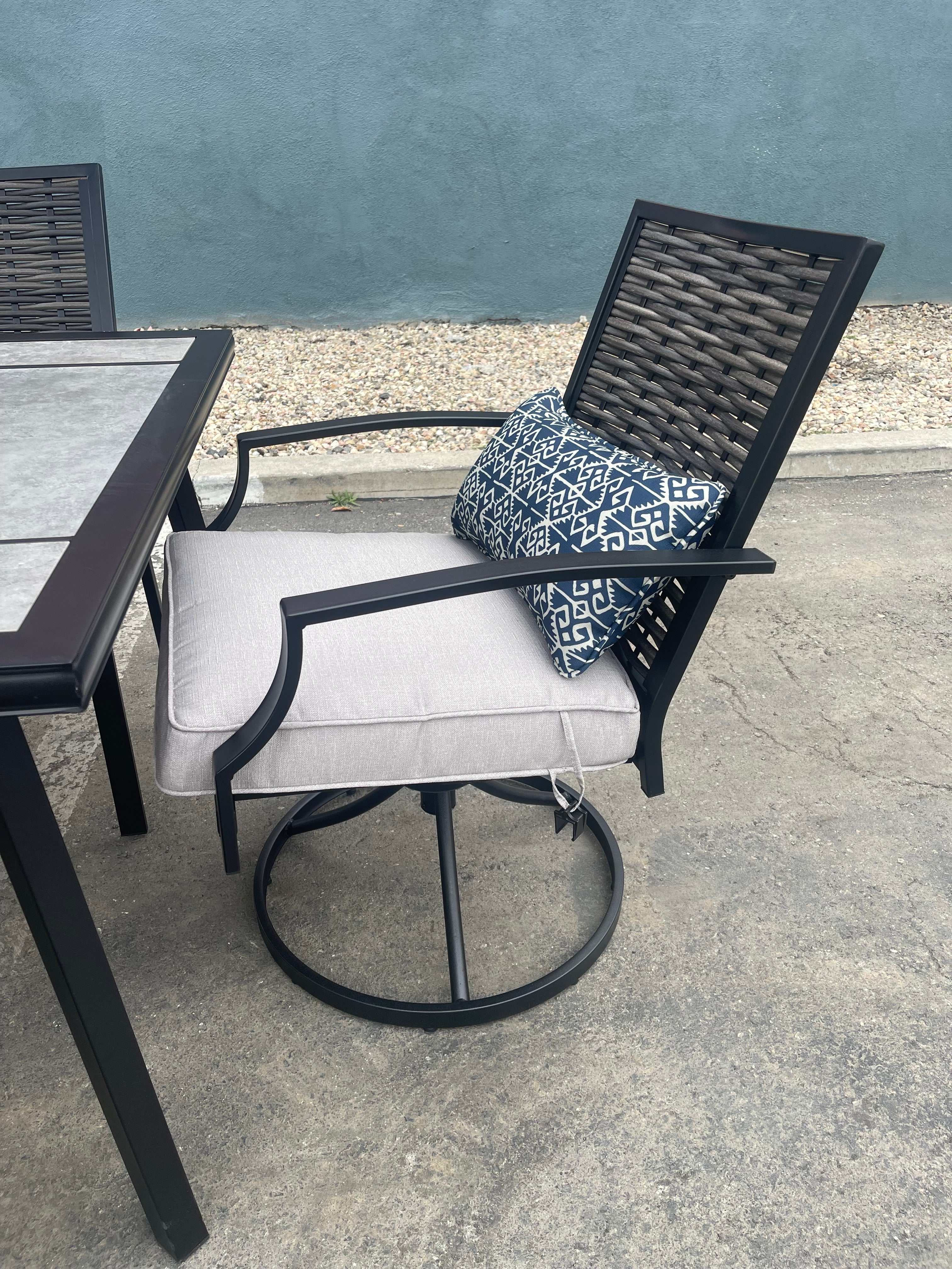 Sintra Black & Gray Outdoor Swivel Armchair (Set of 2)